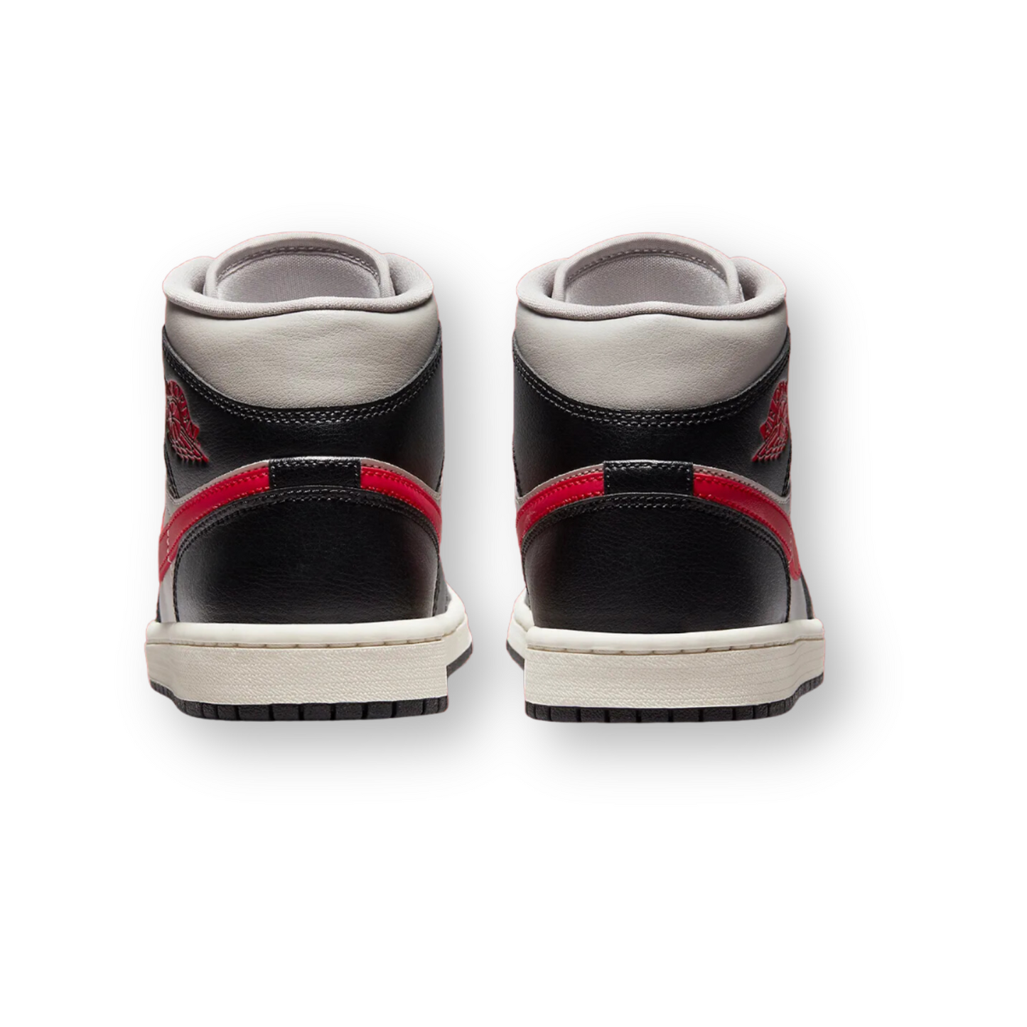 Air Jordan 1 Mid Black College Grey Gym Red (W)